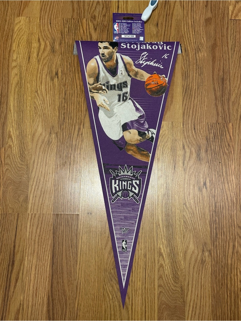 Vintage Sacramento Kings Peja Stojaković Limited Edition Collector's Pennant